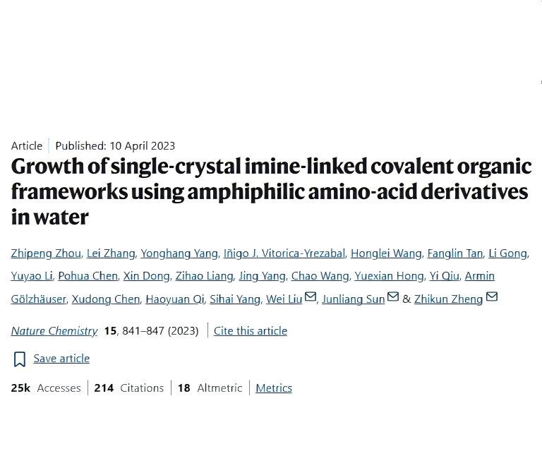 Growth of single-crystal imine-linked covalent organic frameworks using amphiphilic amino-acid derivatives in water